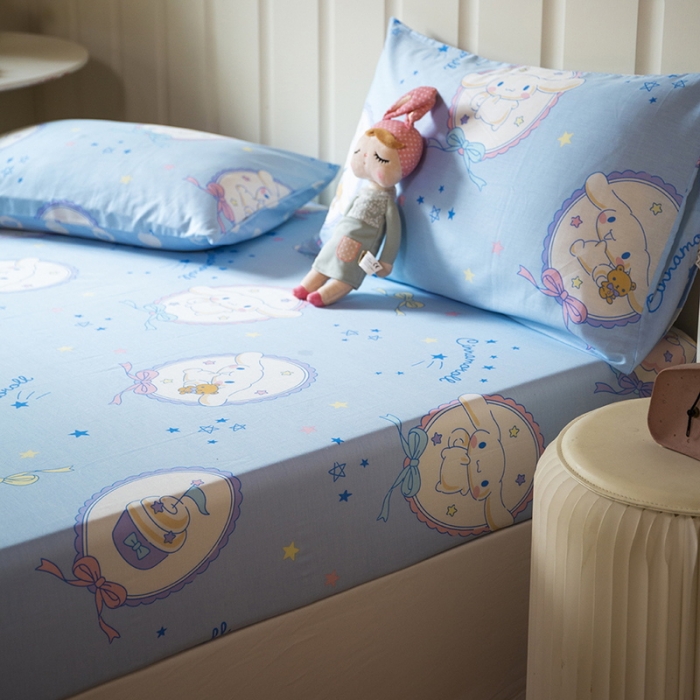 91家纺网 家纺一手货源 找家纺 博雅 2023新款全棉卡通印花床笠 玉桂狗