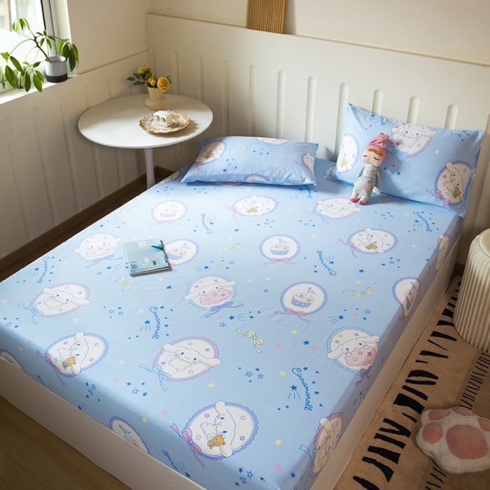 91家纺网 家纺一手货源 找家纺 博雅 2023新款全棉卡通印花床笠 玉桂狗