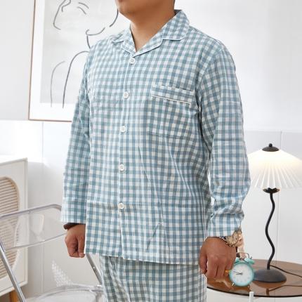 91家纺网 家纺一手货源 找家纺 总2023日式无印春秋水洗棉全棉长袖长裤良品家居服休闲睡衣纯棉男女套装