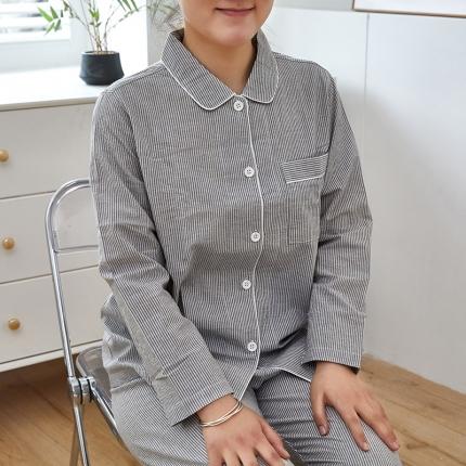 91家纺网 家纺一手货源 找家纺 总2023日式无印春秋水洗棉全棉长袖长裤良品家居服休闲睡衣纯棉男女套装