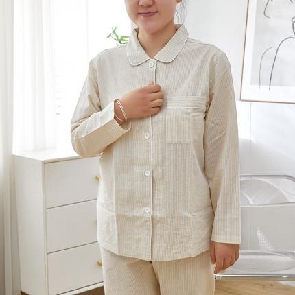 91家纺网 家纺一手货源 找家纺 总2023日式无印春秋水洗棉全棉长袖长裤良品家居服休闲睡衣纯棉男女套装
