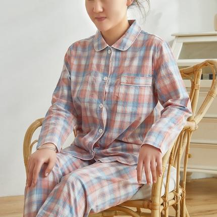 91家纺网 家纺一手货源 找家纺 总2023日式无印春秋水洗棉全棉长袖长裤良品家居服休闲睡衣纯棉男女套装