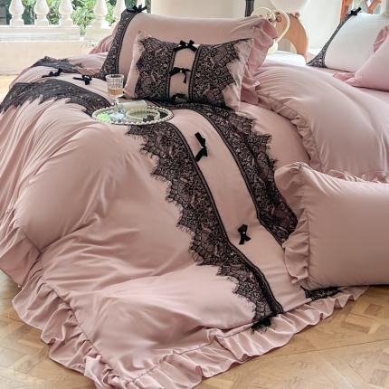 91家纺网 家纺一手货源 找家纺 （总）豪美鑫 2025新款亲肤棉蕾丝花边四件套-爱丽丝系列