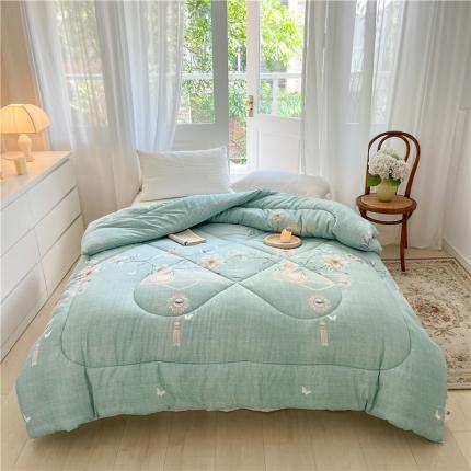 91家纺网 家纺一手货源 找家纺 心悦 2023新款柔软印花大豆被 柔情似水