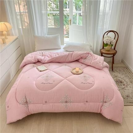 心悦 2023新款柔软印花大豆被 荣耀粉