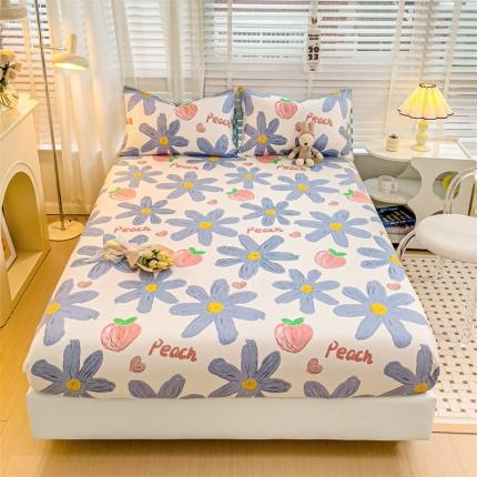 91家纺网 家纺一手货源 找家纺 名兮 2023新款全棉印花床笠 小确幸