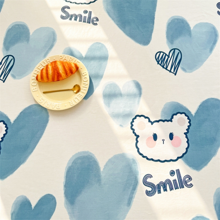 91家纺网 家纺一手货源 找家纺 名兮 2023新款全棉印花床笠 波波熊