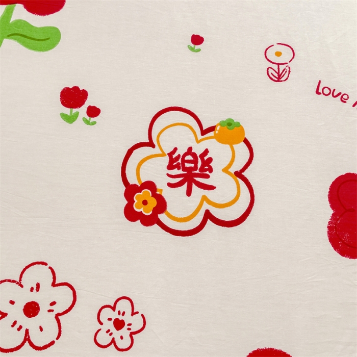 91家纺网 家纺一手货源 找家纺 名兮 2023新款全棉印花床笠 花好月圆