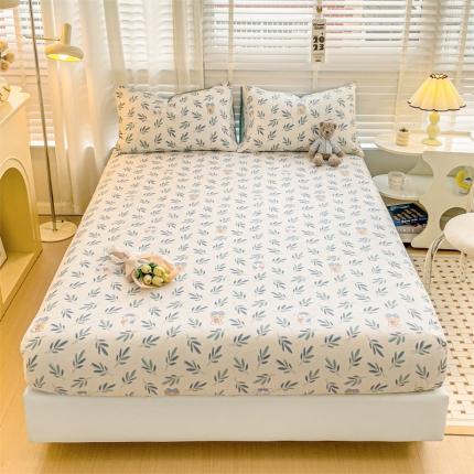 名兮 2023新款全棉印花床笠 花花熊