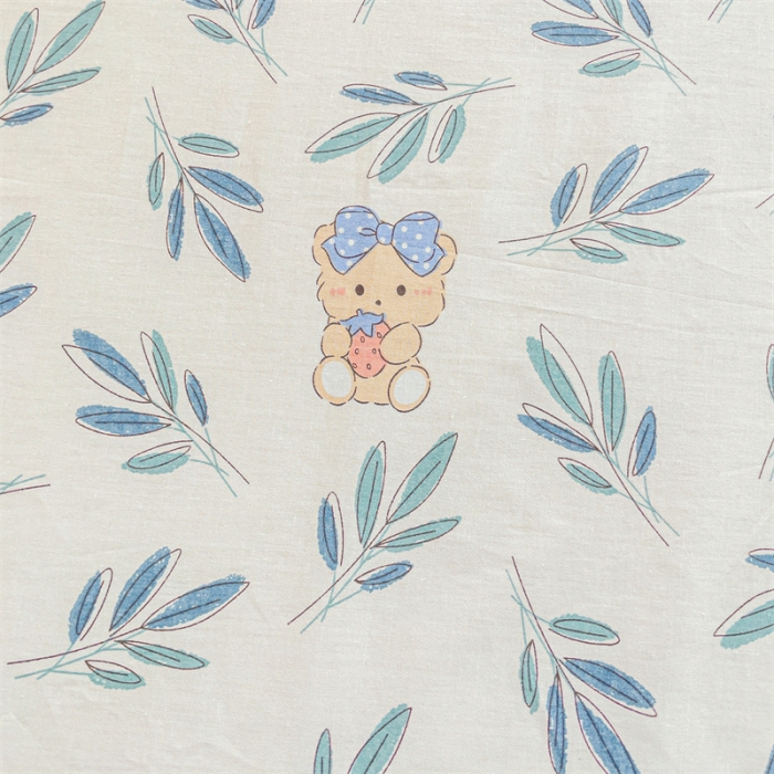 91家纺网 家纺一手货源 找家纺 名兮 2023新款全棉印花床笠 花花熊