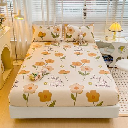 名兮 2023新款全棉印花床笠 幸运花