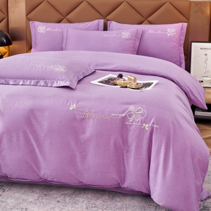 91家纺网 家纺一手货源 找家纺 生态加厚全棉磨毛刺绣花纯棉长绒棉四件套直播爆款