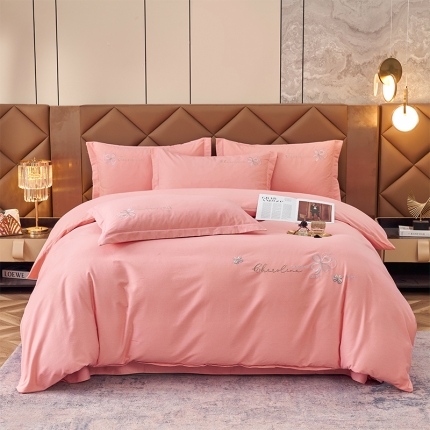 91家纺网 家纺一手货源 找家纺 生态加厚全棉磨毛刺绣花纯棉长绒棉四件套直播爆款