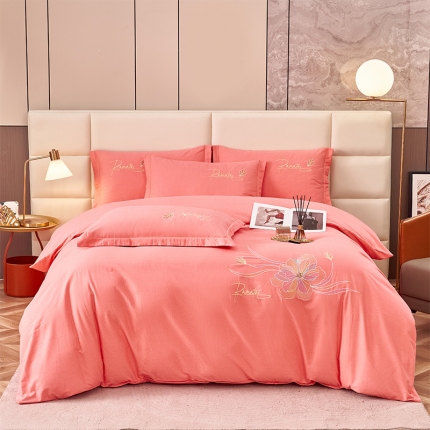 91家纺网 家纺一手货源 找家纺 生态加厚全棉磨毛刺绣花纯棉长绒棉四件套直播爆款