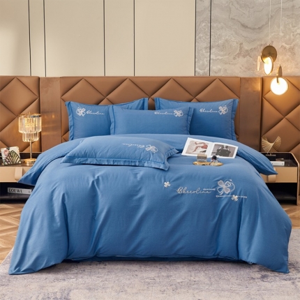 91家纺网 家纺一手货源 找家纺 生态加厚全棉磨毛刺绣花纯棉长绒棉四件套直播爆款