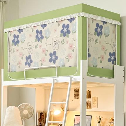 91家纺网 家纺一手货源 找家纺 海虹新款学生蚊帐强遮光蚊帐+帘全涂银宿舍上下铺通用加厚单人 羽叶熊