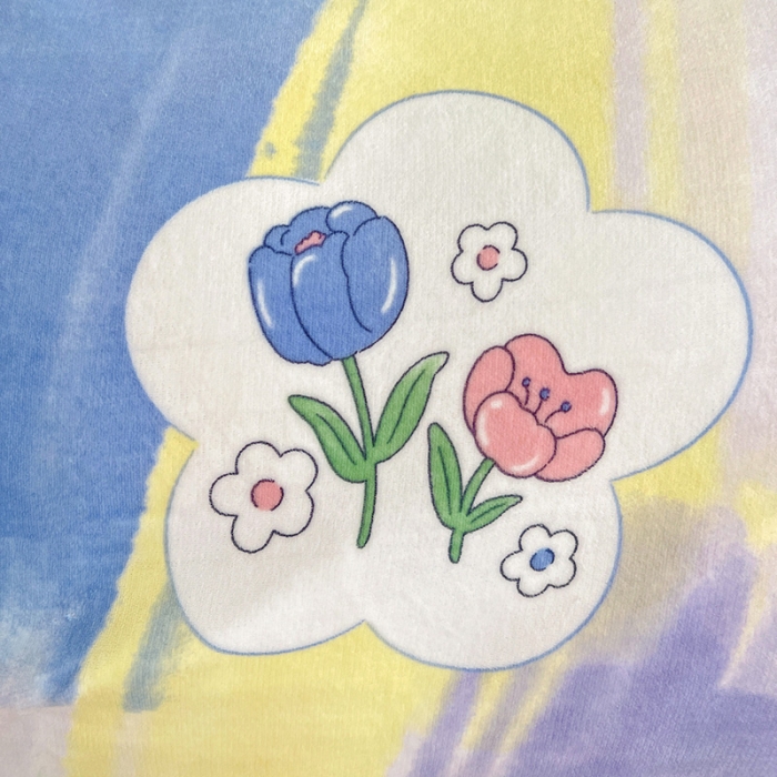 91家纺网 家纺一手货源 找家纺 梵克保罗 2024秋冬新品韩版印花牛奶绒花边款四件套 花园里