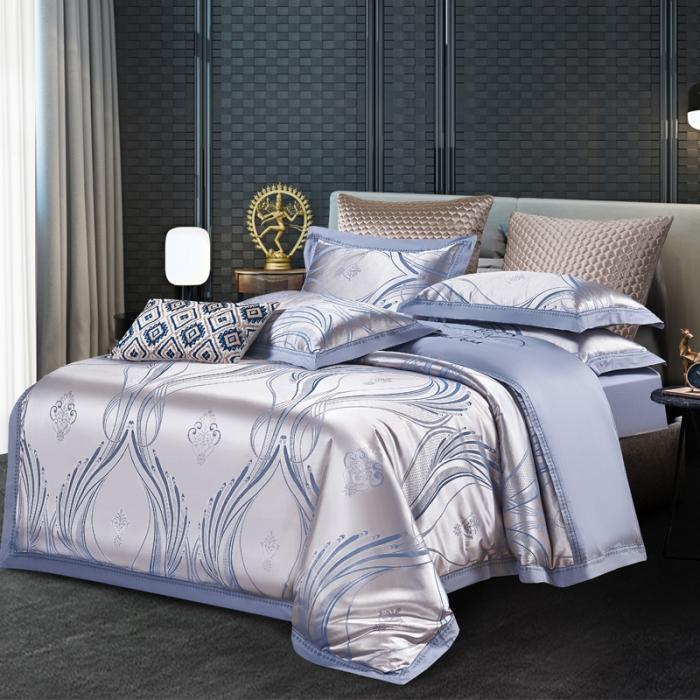 91家纺网 家纺一手货源 找家纺 柔觉家纺 天丝刺绣贡缎提花全棉四件套