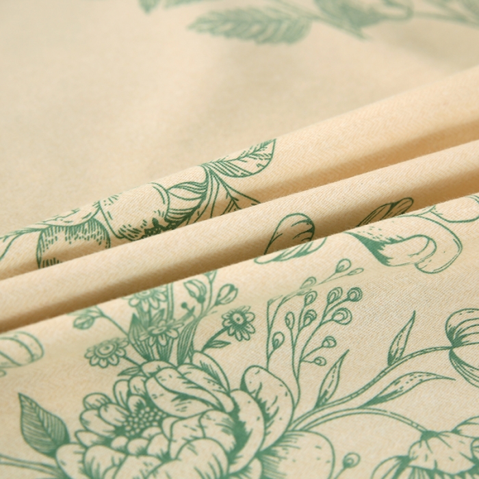 91家纺网 家纺一手货源 找家纺 金纱玉纺家纺 2023新款纯棉加厚AB版四件套 绿风铃-绿