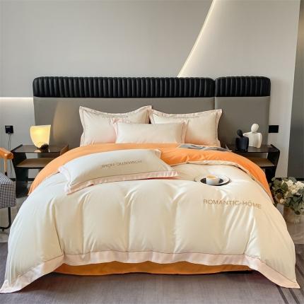 91家纺网 家纺一手货源 找家纺 （总）床绮2024新款水洗磨毛四件套艾文