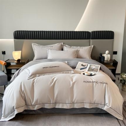 91家纺网 家纺一手货源 找家纺 （总）床绮2024新款水洗磨毛四件套艾文