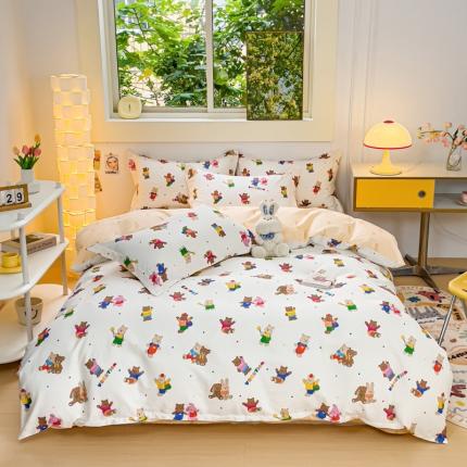 91家纺网 家纺一手货源 找家纺 （总） 金鑫汇 2023新花型上市喷气面料全棉四件套