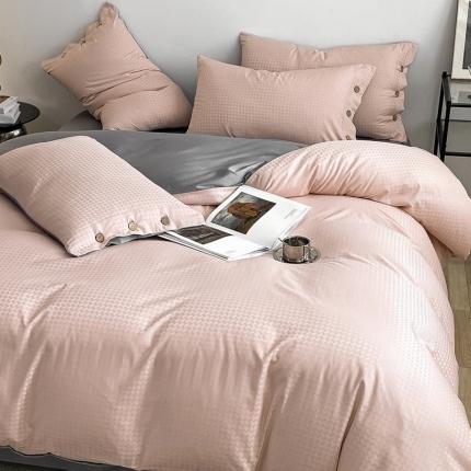 91家纺网 家纺一手货源 找家纺 （总）古吉梦 2023新款A类抗菌防螨纽扣提花四件套磨毛秋冬款