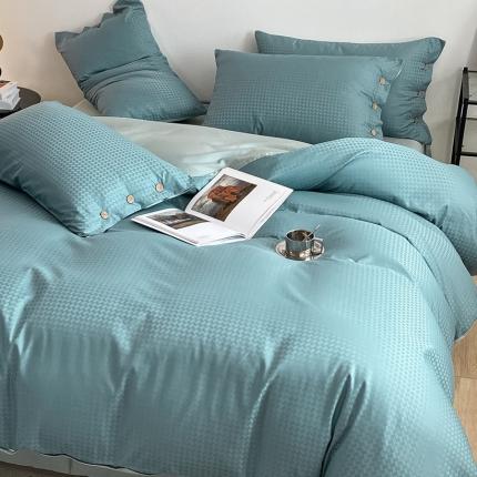 91家纺网 家纺一手货源 找家纺 （总）古吉梦 2023新款A类抗菌防螨纽扣提花四件套磨毛秋冬款