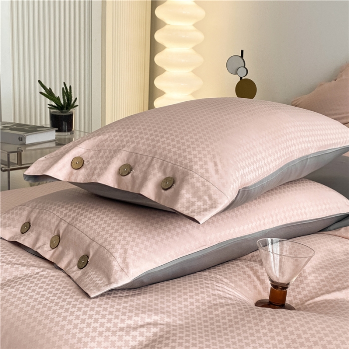 91家纺网 家纺一手货源 找家纺 （总）古吉梦 2023新款A类抗菌防螨纽扣提花四件套磨毛秋冬款