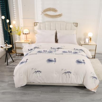 91家纺网 家纺一手货源 找家纺 百花王 2023新款小鹅大豆被 国潮-白色