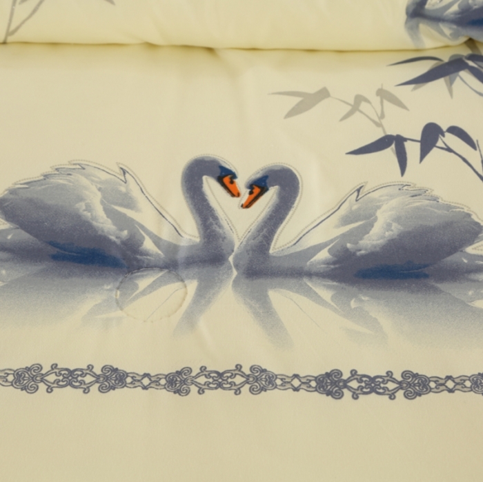 91家纺网 家纺一手货源 找家纺 百花王 2023新款小鹅大豆被 国潮-黄色