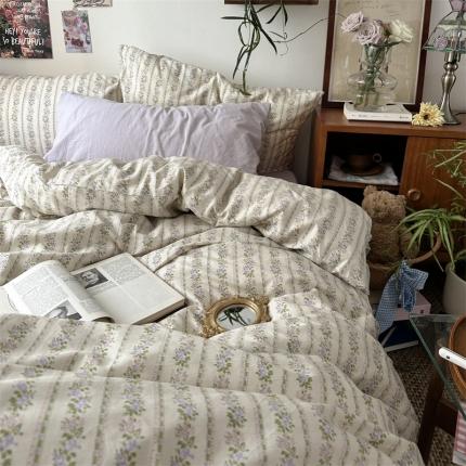 91家纺网 家纺一手货源 找家纺 总恋恋三季 新款13372法式复古小清新全棉印花四件套系列-可可西里