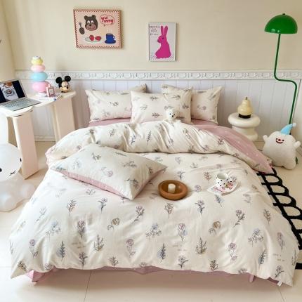 91家纺网 家纺一手货源 找家纺 （总）顾里 2023新款全棉13372韩系氛围全棉四件套