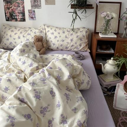 91家纺网 家纺一手货源 找家纺 总 恋恋三季 新款13372法式复古小清新全棉印花四件套系列-梦露
