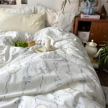 91家纺网 家纺一手货源 找家纺 总 恋恋三季 新款13372法式复古小清新全棉印花四件套系列-南法假日