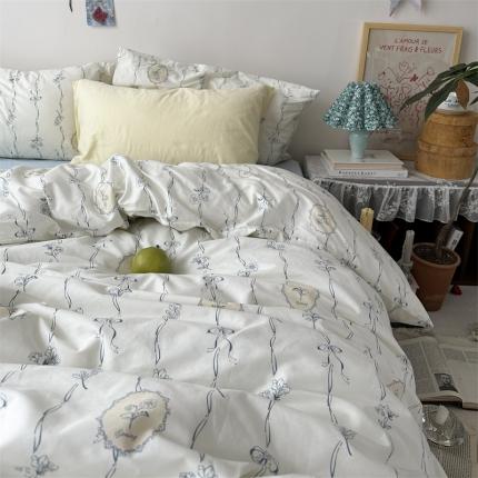 91家纺网 家纺一手货源 找家纺 总 恋恋三季 新款13372法式复古小清新全棉印花四件套系列-南法假日