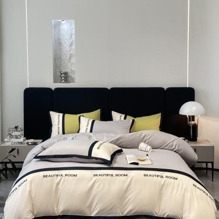 91家纺网 家纺一手货源 找家纺 麦空 2025新款水洗加厚高克重磨毛四件套 如梦-雾霾灰