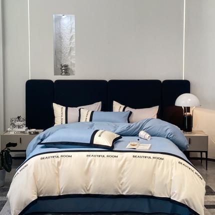 91家纺网 家纺一手货源 找家纺 麦空 2025新款水洗加厚高克重磨毛四件套 如梦-海滨青