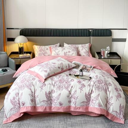 91家纺网 家纺一手货源 找家纺 棠颂 2025新款支精梳云感棉轻奢磨毛工艺款四件套（礼盒包装） 云图-玉