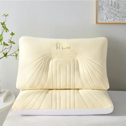 梵希良品家纺 2023新款冰丝乳胶片护颈枕枕头枕芯 黄色