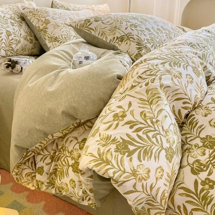 91家纺网 家纺一手货源 找家纺 （总）小懒猪 2023新款春夏全棉小清新系列四件套