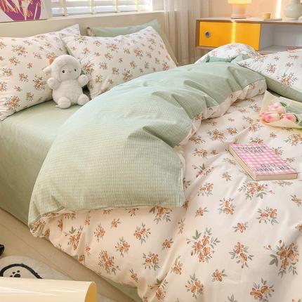 91家纺网 家纺一手货源 找家纺 （总）小懒猪 2023新款春夏全棉小清新系列四件套