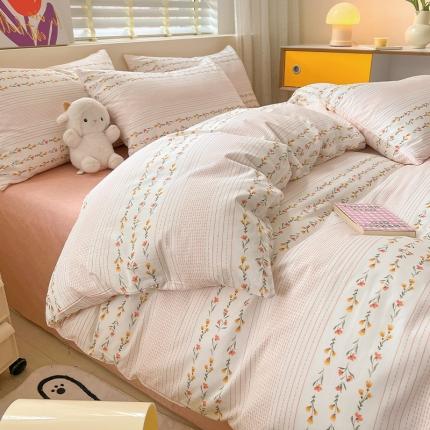 91家纺网 家纺一手货源 找家纺 （总）小懒猪 2023新款春夏全棉小清新系列四件套