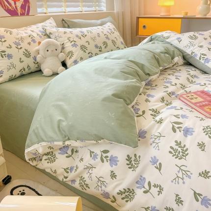 91家纺网 家纺一手货源 找家纺 （总）小懒猪 2023新款春夏全棉小清新系列四件套