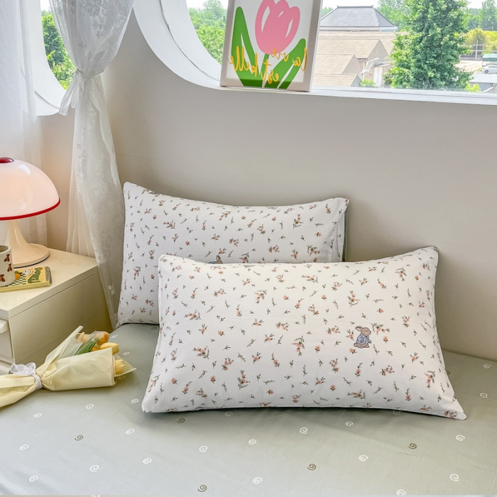 91家纺网 家纺一手货源 找家纺 （总）小懒猪 2023新款春夏全棉小清新系列四件套