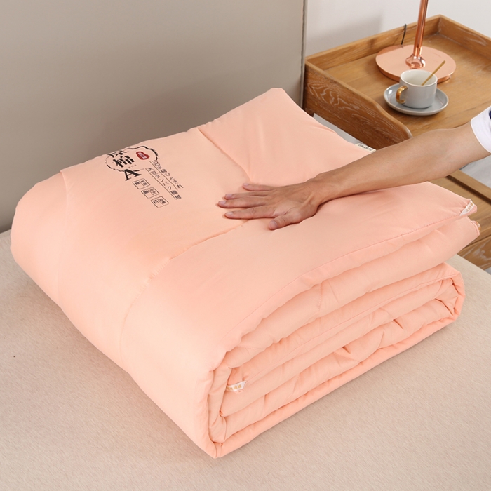 91家纺网 家纺一手货源 找家纺 百花王 2023新款原棉大豆被夏被四季被-风格一 玉色