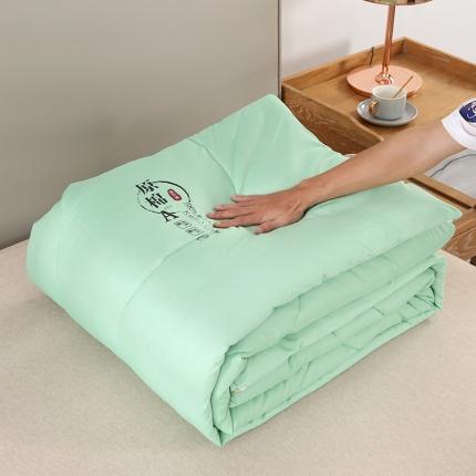 91家纺网 家纺一手货源 找家纺 百花王 2023新款原棉大豆被夏被四季被-风格一 浅绿色