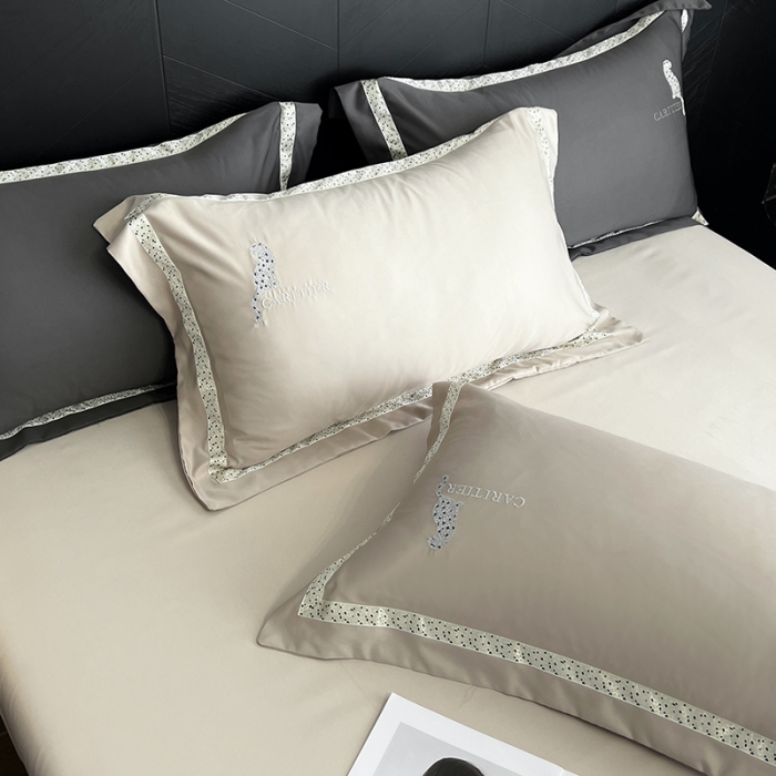 91家纺网 家纺一手货源 找家纺 优悦 2023新款轻奢磨毛刺绣床笠 布鲁-香槟