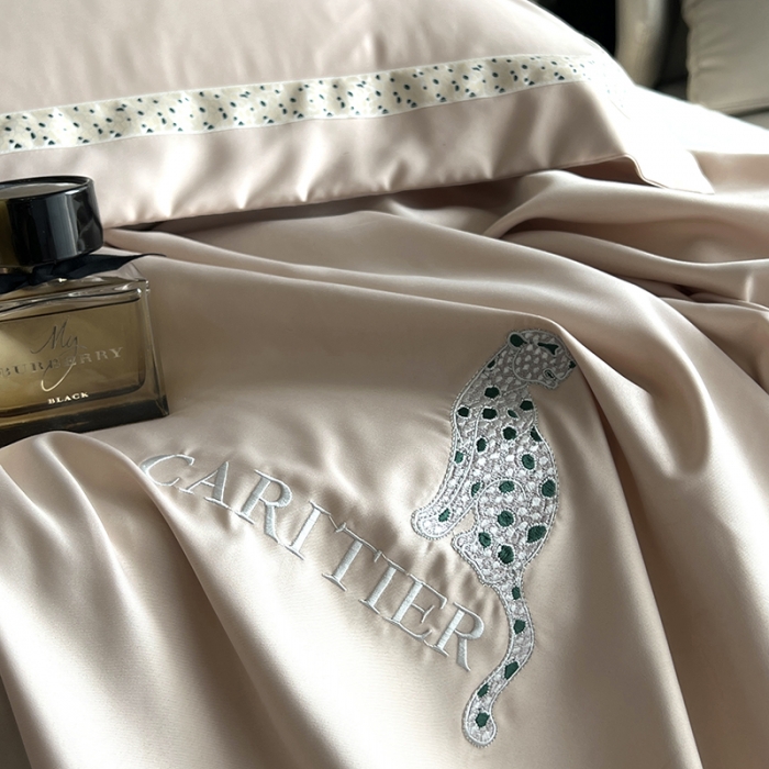 91家纺网 家纺一手货源 找家纺 优悦 2023新款轻奢磨毛刺绣床笠 布鲁-香槟