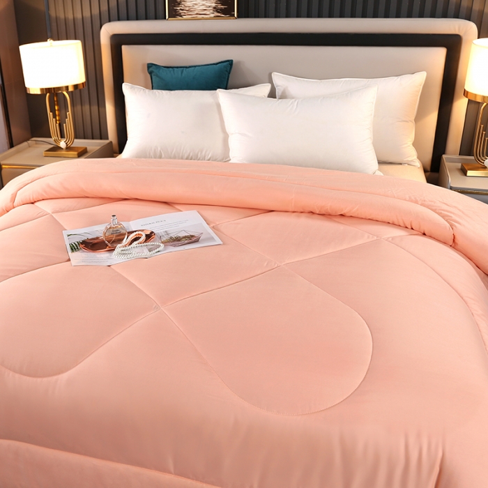 91家纺网 家纺一手货源 找家纺 百花王 2023新款原棉大豆被夏被四季被-风格二 玉色